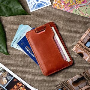 RFID Blocking Minimalist Credit Card Holder | Slim Mens Card Wallet from Genuine Leather by VERSO